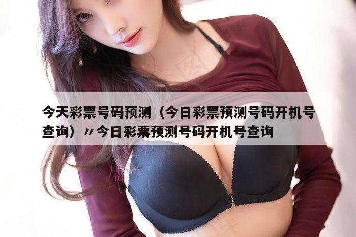 今天彩票号码预测（今日彩票预测号码开机号查询）〃今日彩票预测号码开机号查询